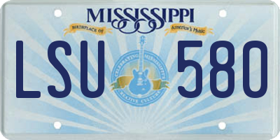 MS license plate LSU580