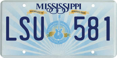MS license plate LSU581