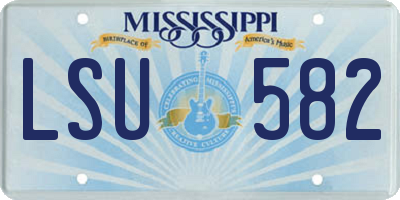 MS license plate LSU582
