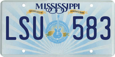 MS license plate LSU583