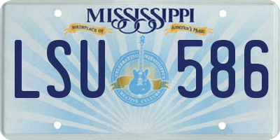 MS license plate LSU586