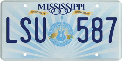 MS license plate LSU587