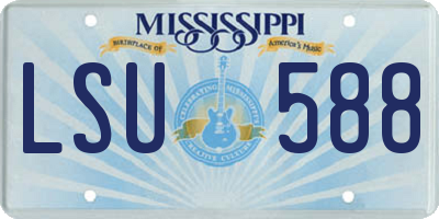 MS license plate LSU588