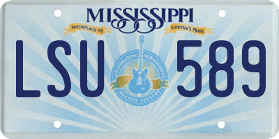 MS license plate LSU589