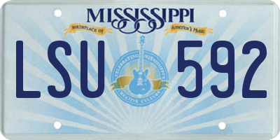 MS license plate LSU592