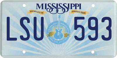 MS license plate LSU593