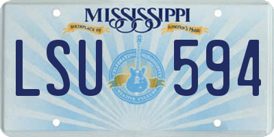 MS license plate LSU594