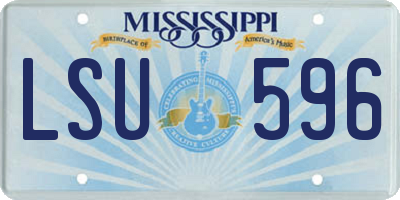MS license plate LSU596