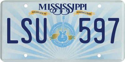 MS license plate LSU597