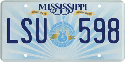 MS license plate LSU598