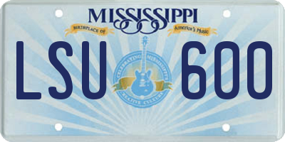 MS license plate LSU600