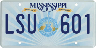 MS license plate LSU601
