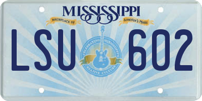 MS license plate LSU602