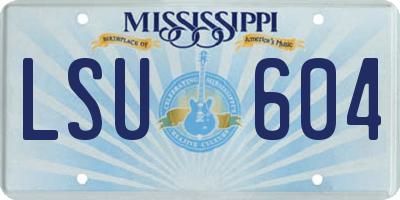 MS license plate LSU604