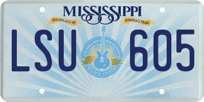 MS license plate LSU605