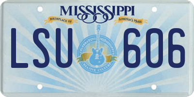 MS license plate LSU606