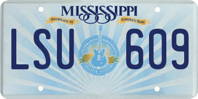 MS license plate LSU609