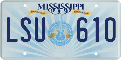 MS license plate LSU610