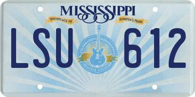 MS license plate LSU612