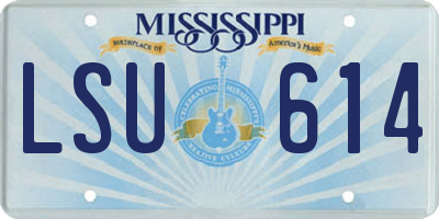 MS license plate LSU614