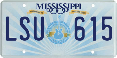 MS license plate LSU615