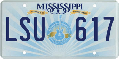 MS license plate LSU617