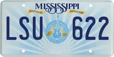 MS license plate LSU622