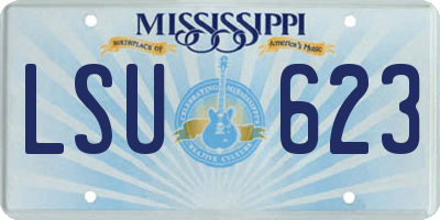 MS license plate LSU623