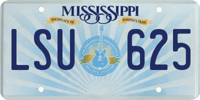 MS license plate LSU625