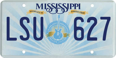 MS license plate LSU627