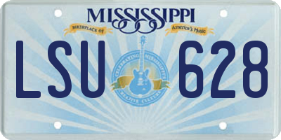 MS license plate LSU628