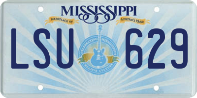 MS license plate LSU629
