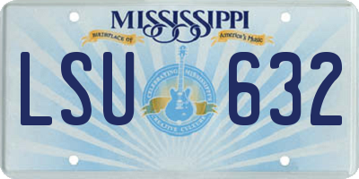 MS license plate LSU632