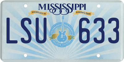 MS license plate LSU633