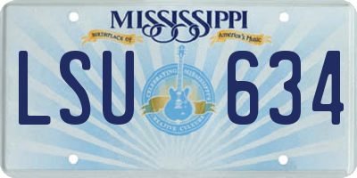 MS license plate LSU634