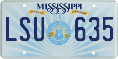 MS license plate LSU635