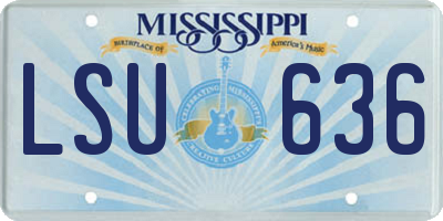 MS license plate LSU636