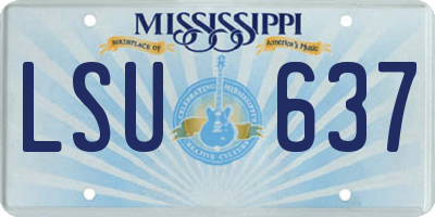 MS license plate LSU637