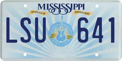 MS license plate LSU641