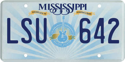 MS license plate LSU642