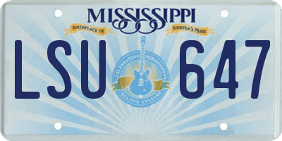 MS license plate LSU647
