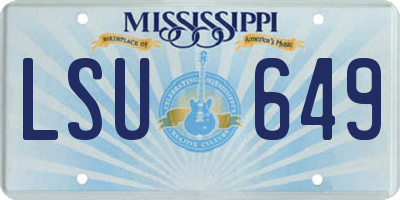 MS license plate LSU649