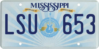 MS license plate LSU653
