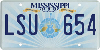 MS license plate LSU654