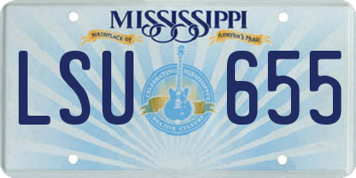 MS license plate LSU655