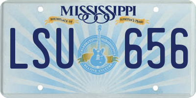 MS license plate LSU656