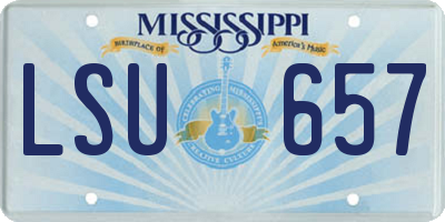 MS license plate LSU657