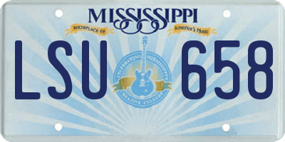 MS license plate LSU658