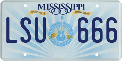 MS license plate LSU666