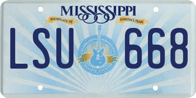 MS license plate LSU668